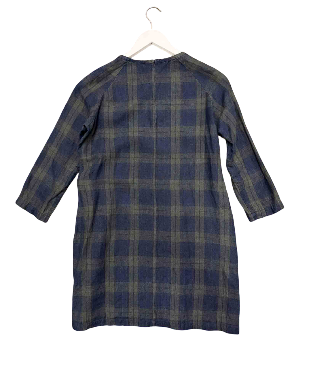 Size XXS | Alpha60 Green and Navy Linen Smock Dress