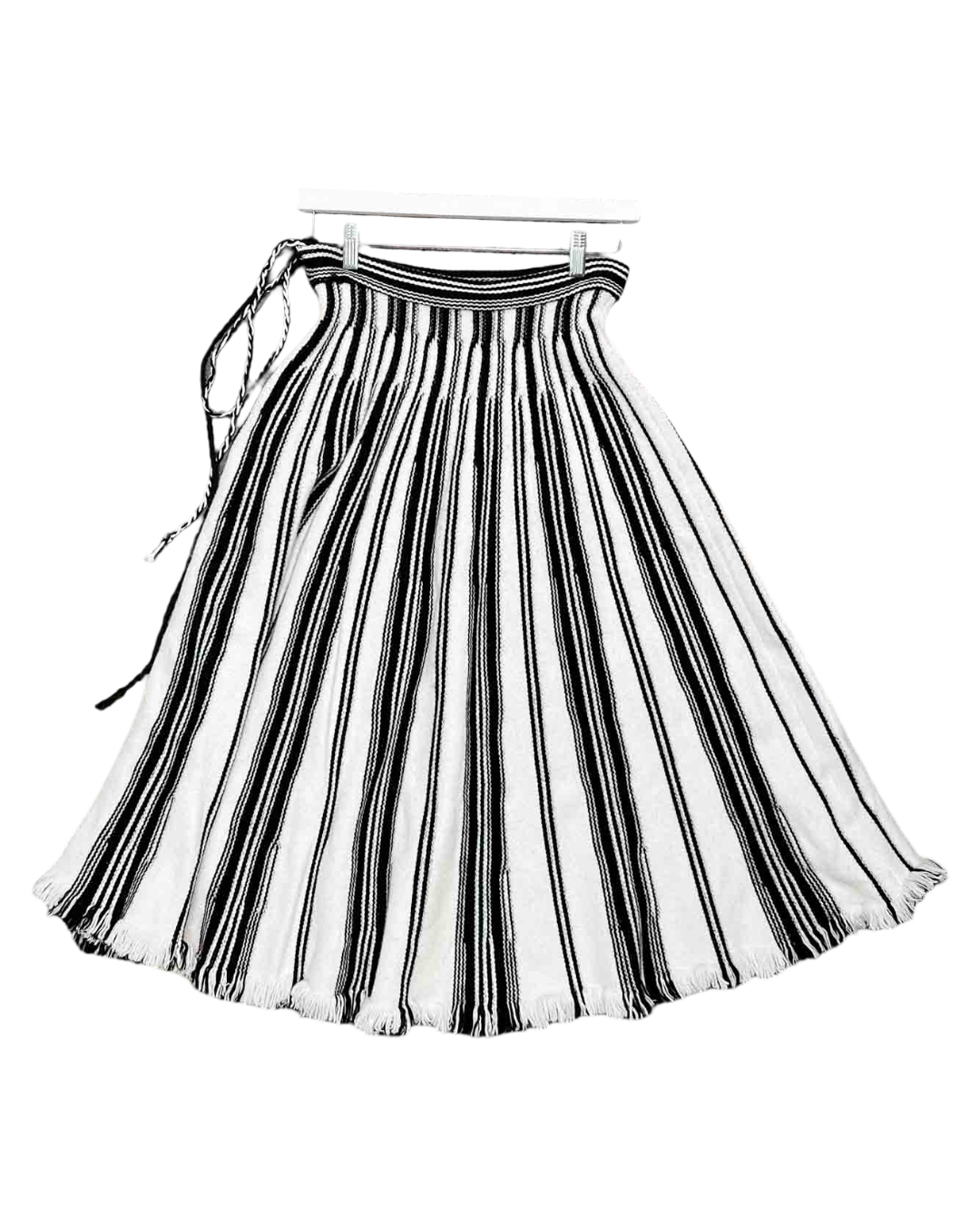 Size L | Artist & Art Striped Wool Knit Midi Skirt
