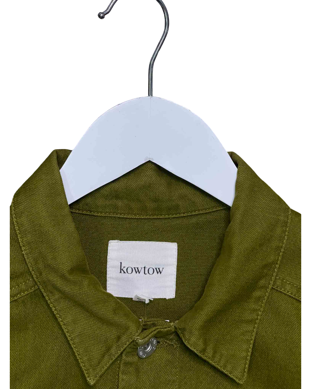Size M | Kowtow Olive Cropped Denim Direction Jacket