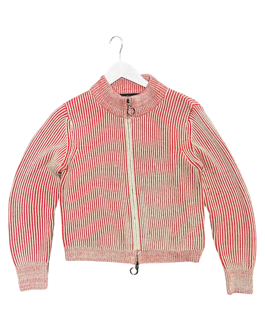 Size M | Alpha60 Striped Merino Wool Zip-Up Jacket