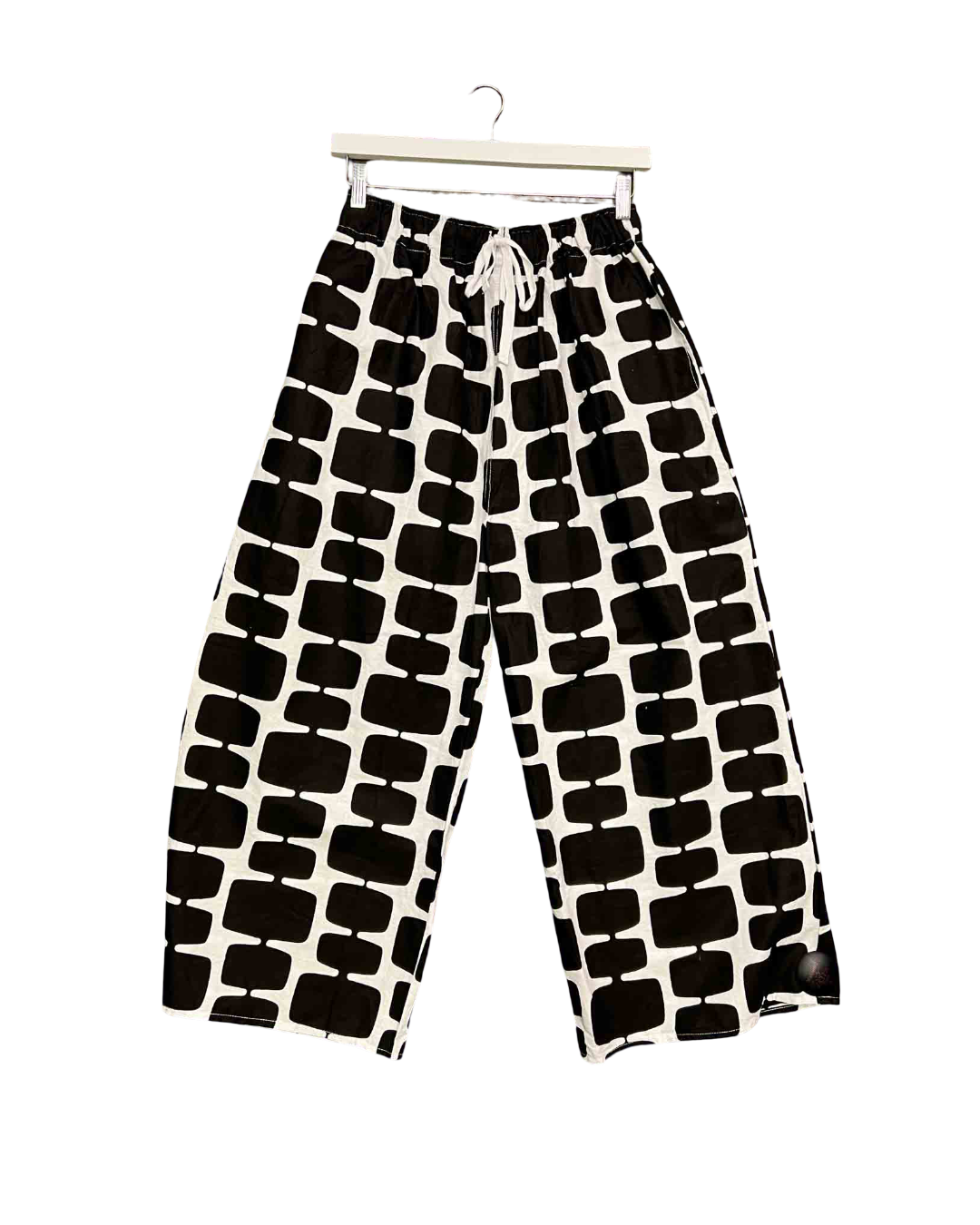 Size XXL | Yevu Cotton Geometric Print Wide Leg Pants