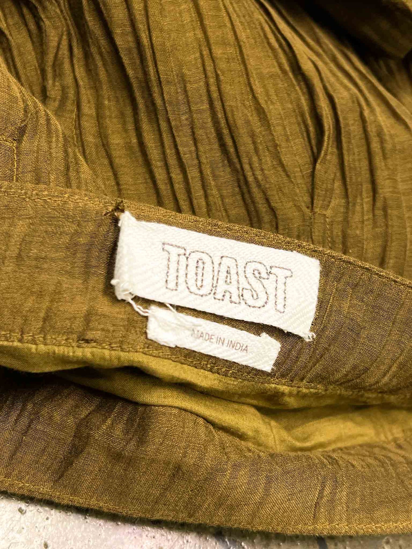 Size 12 | Toast Ecru Cotton/Silk Midi Skirt