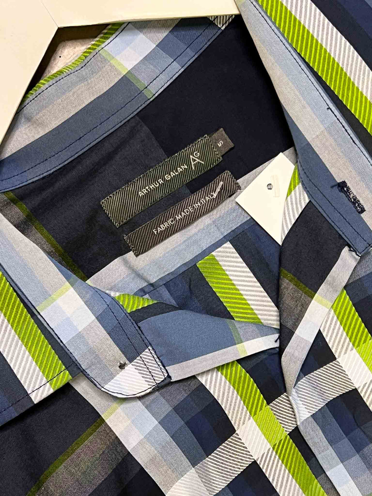 Size XXL | Arthur Galan Blue Plaid Shirt