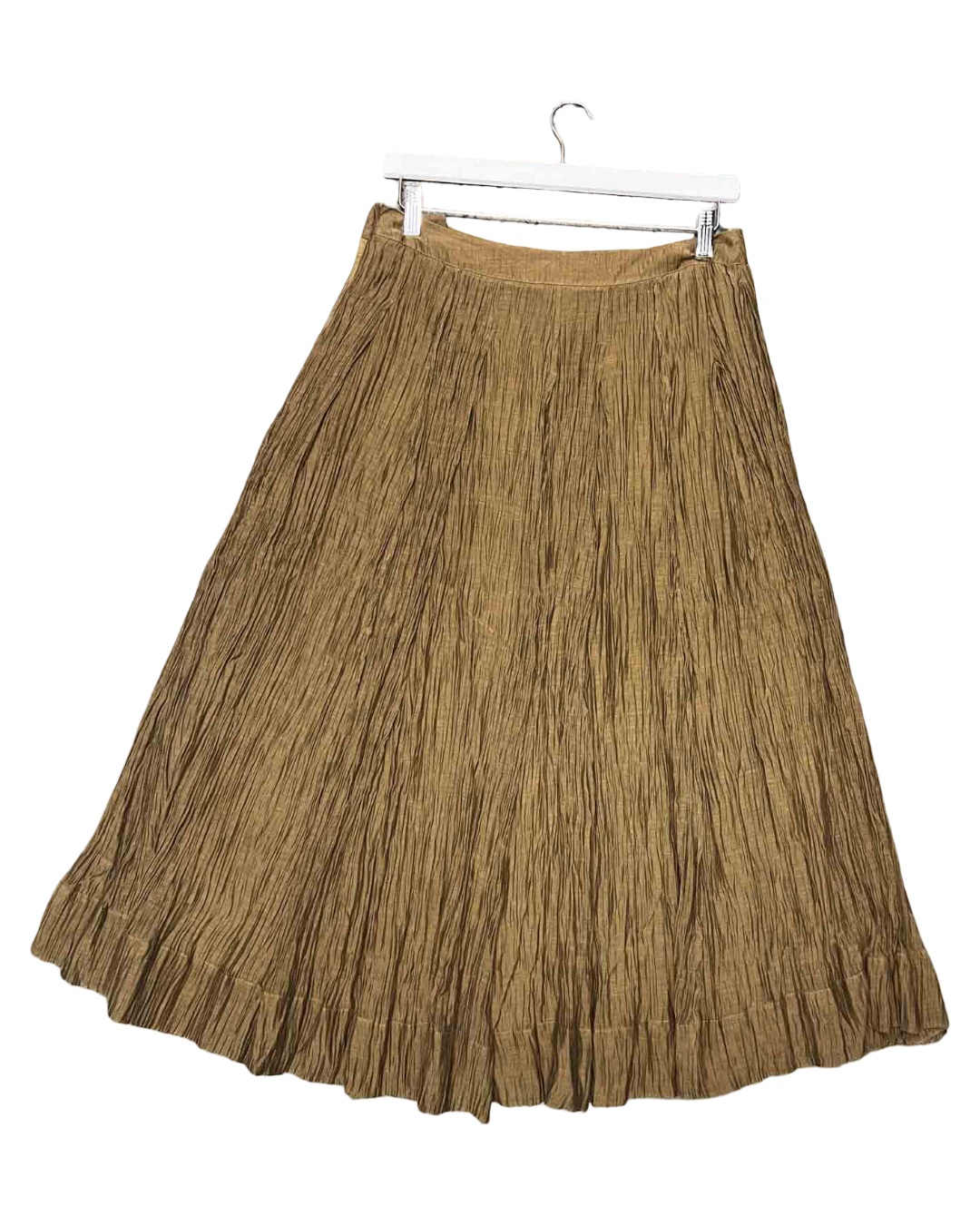 Size 12 | Toast Ecru Cotton/Silk Midi Skirt