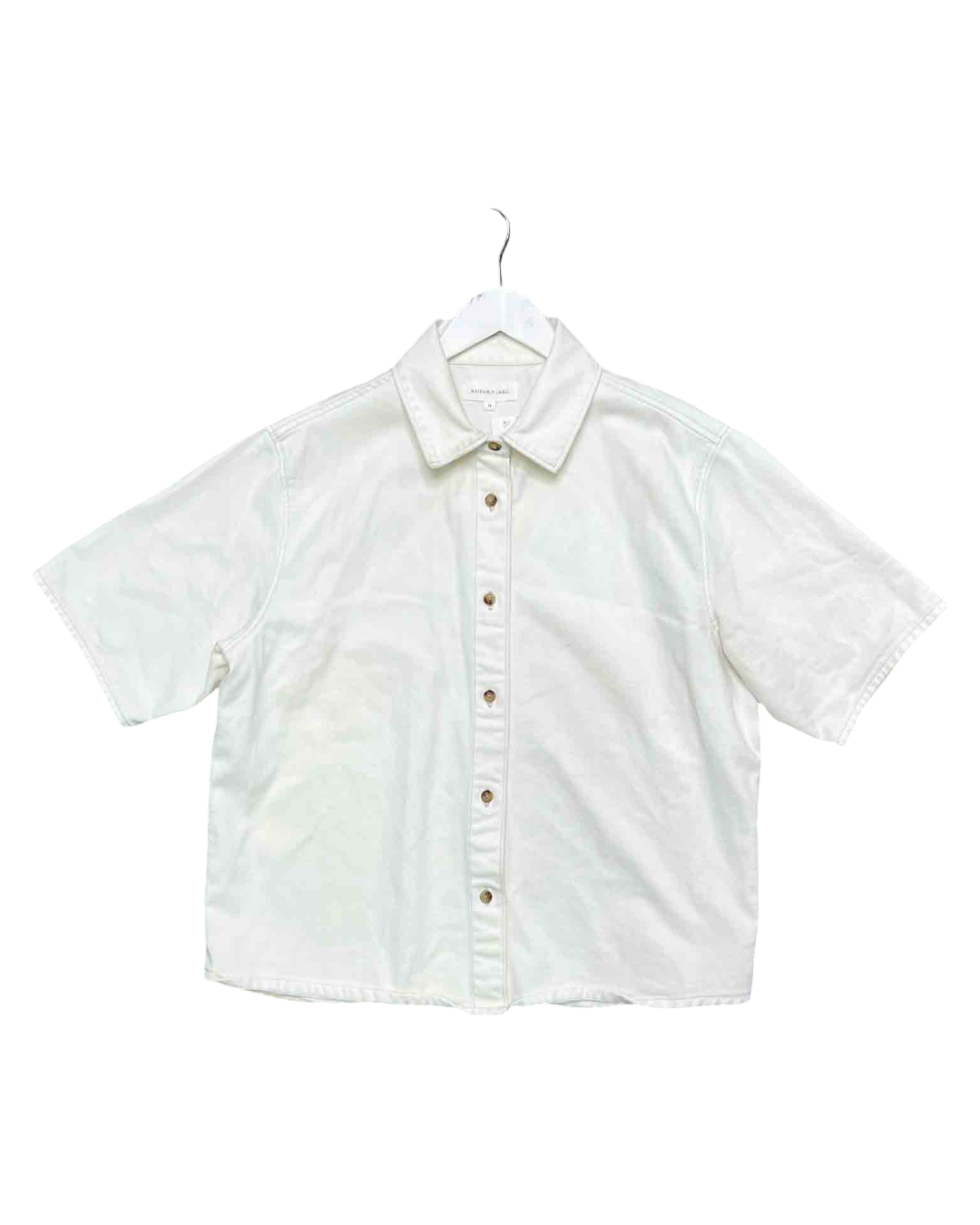 Size 14 (XL) | Assembly Label Cream Denim Short-Sleeve Shirt