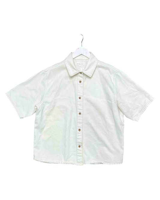 Size 14 (XL) | Assembly Label Cream Denim Short-Sleeve Shirt