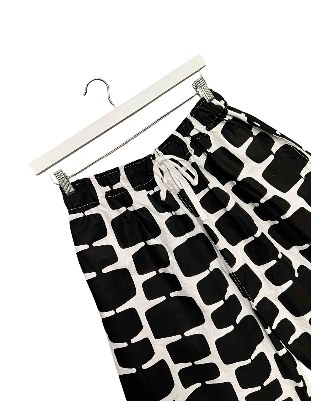 Size XXL | Yevu Cotton Geometric Print Wide Leg Pants