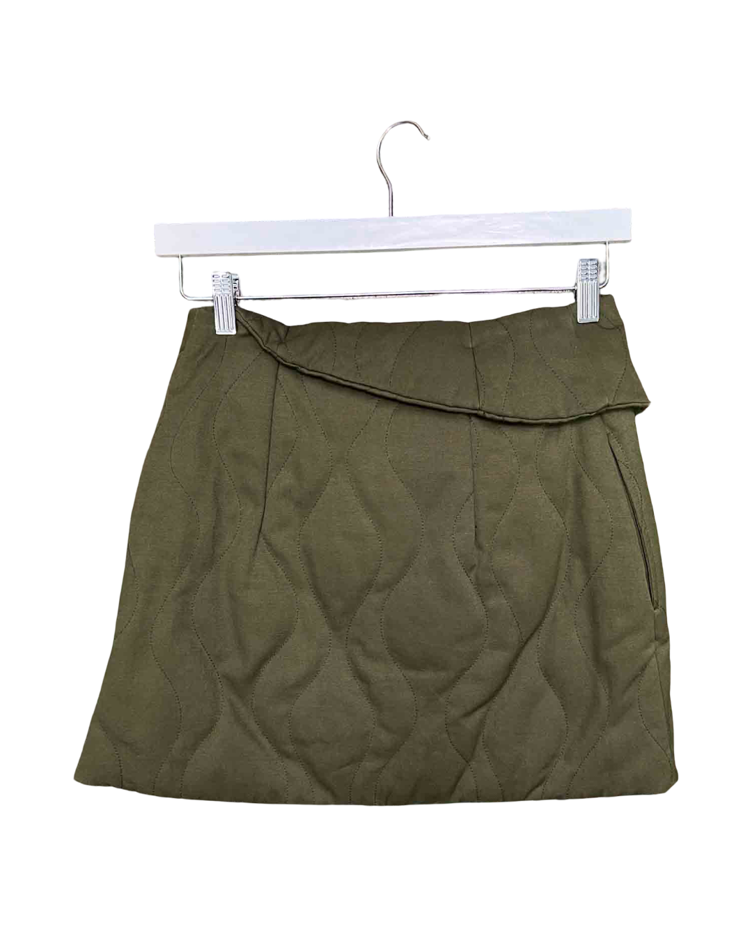 Size XS | Dion Lee Green Quilted Mini Skirt