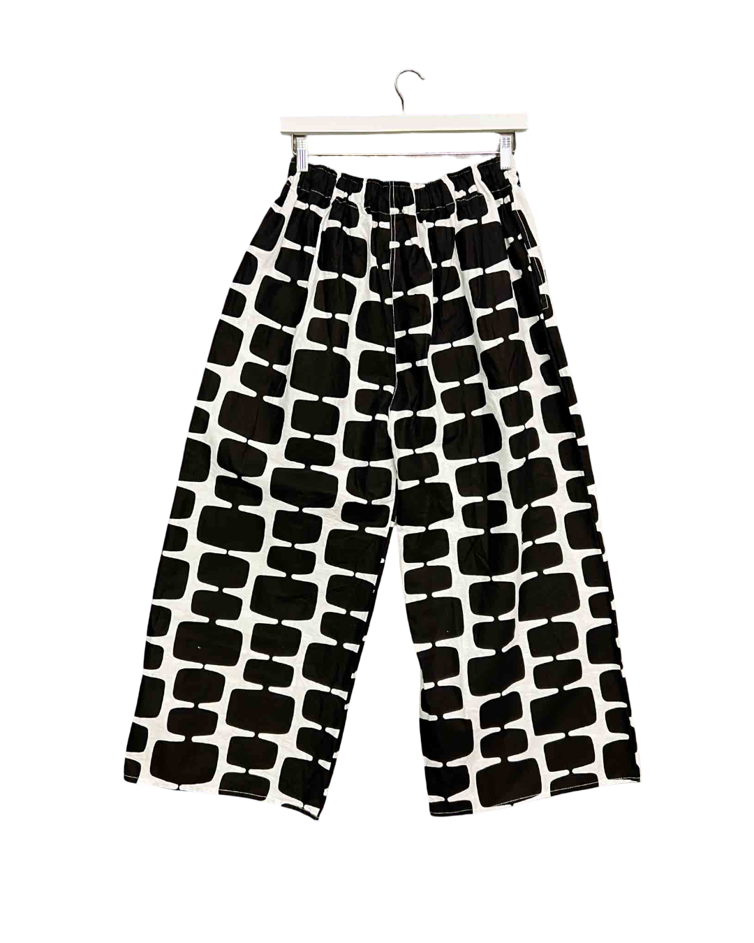 Size XXL | Yevu Cotton Geometric Print Wide Leg Pants