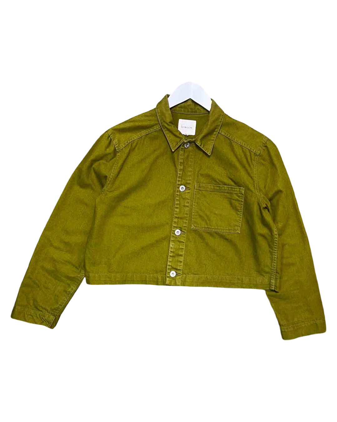 Size M | Kowtow Olive Cropped Denim Direction Jacket