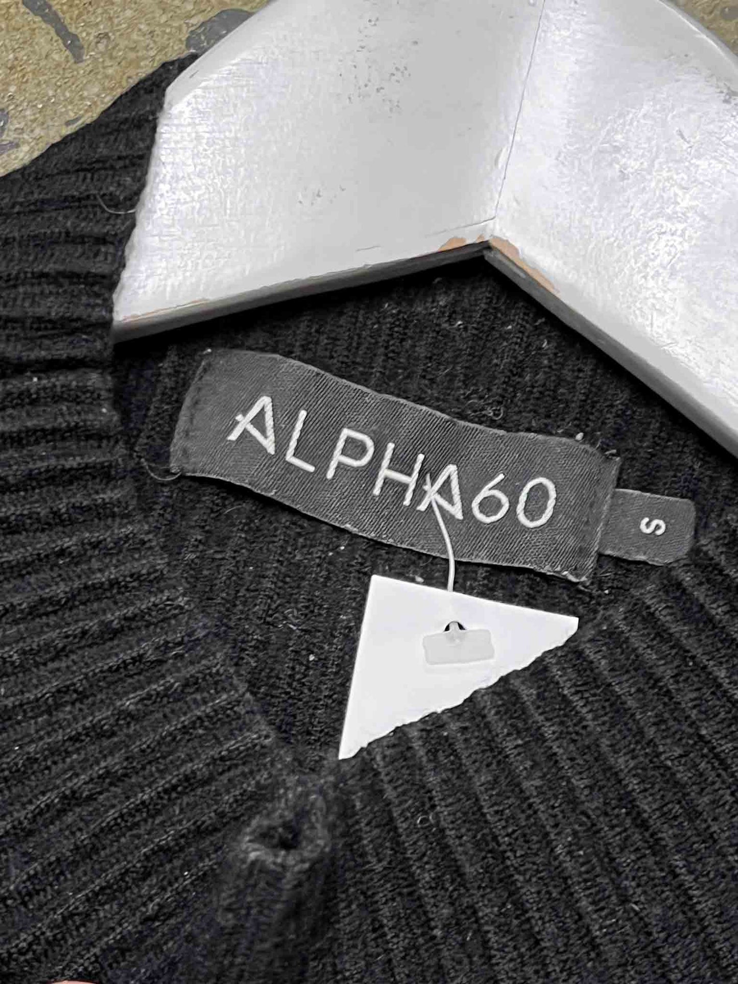 Size S | Alpha60 Black Ribbed Crop Jumper