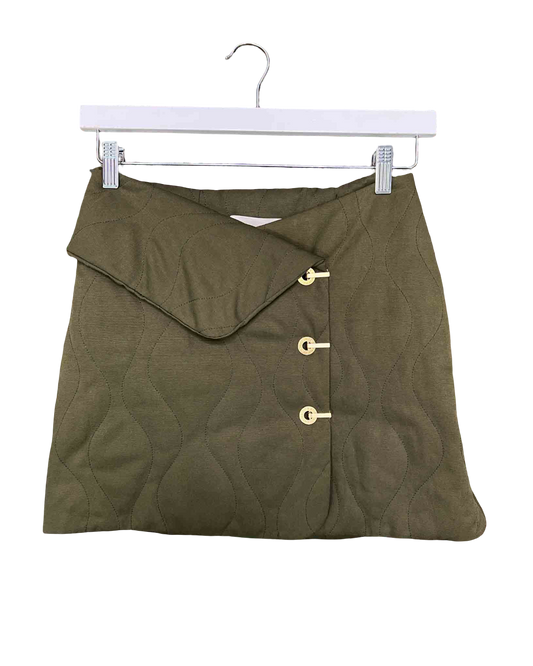 Size XS | Dion Lee Green Quilted Mini Skirt
