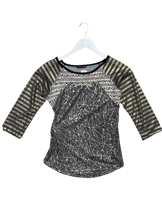 Size S | Custo Barcelona Grey Patchwork Top