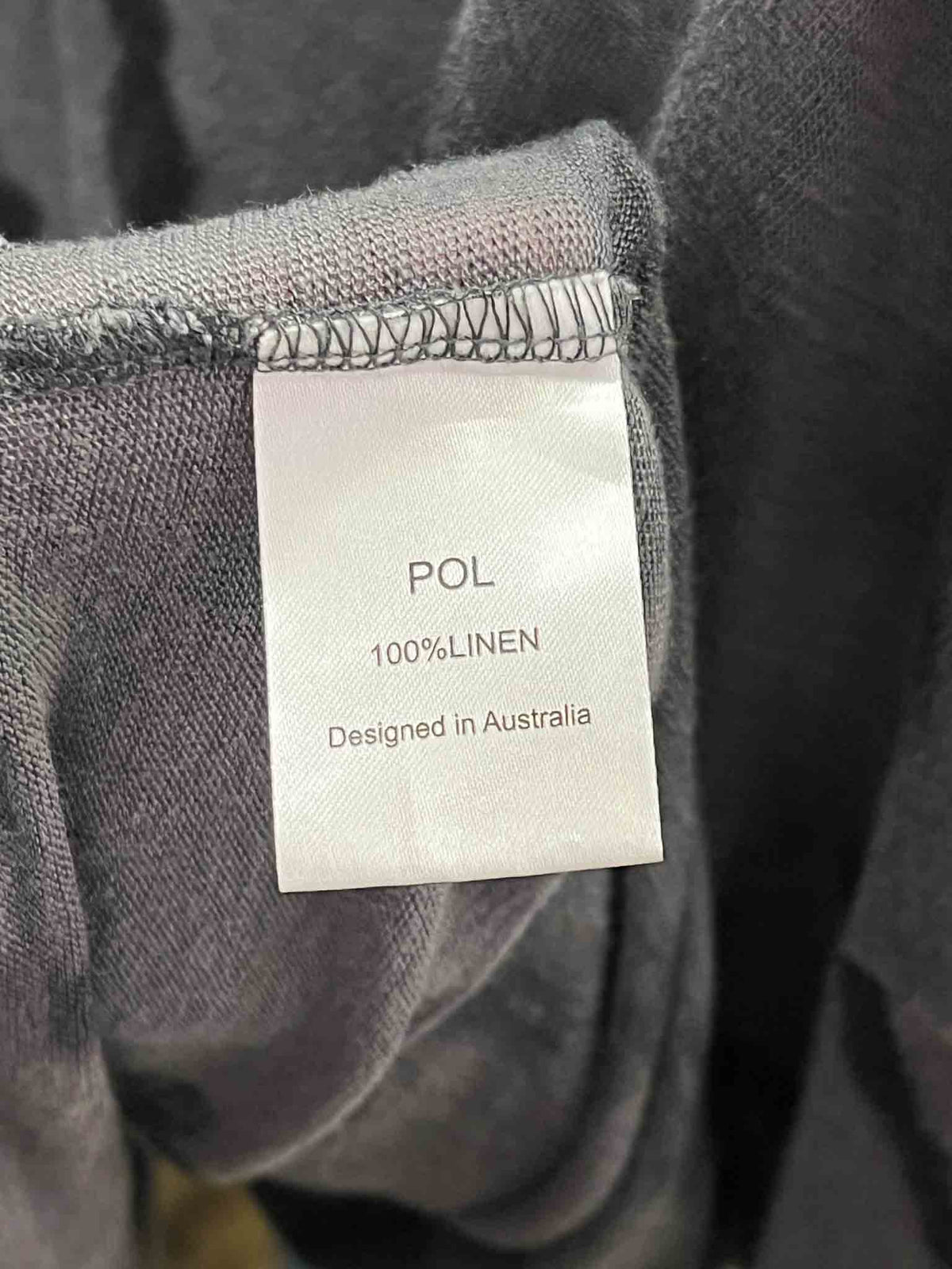 Size M | POL Grey Linen Printed Top
