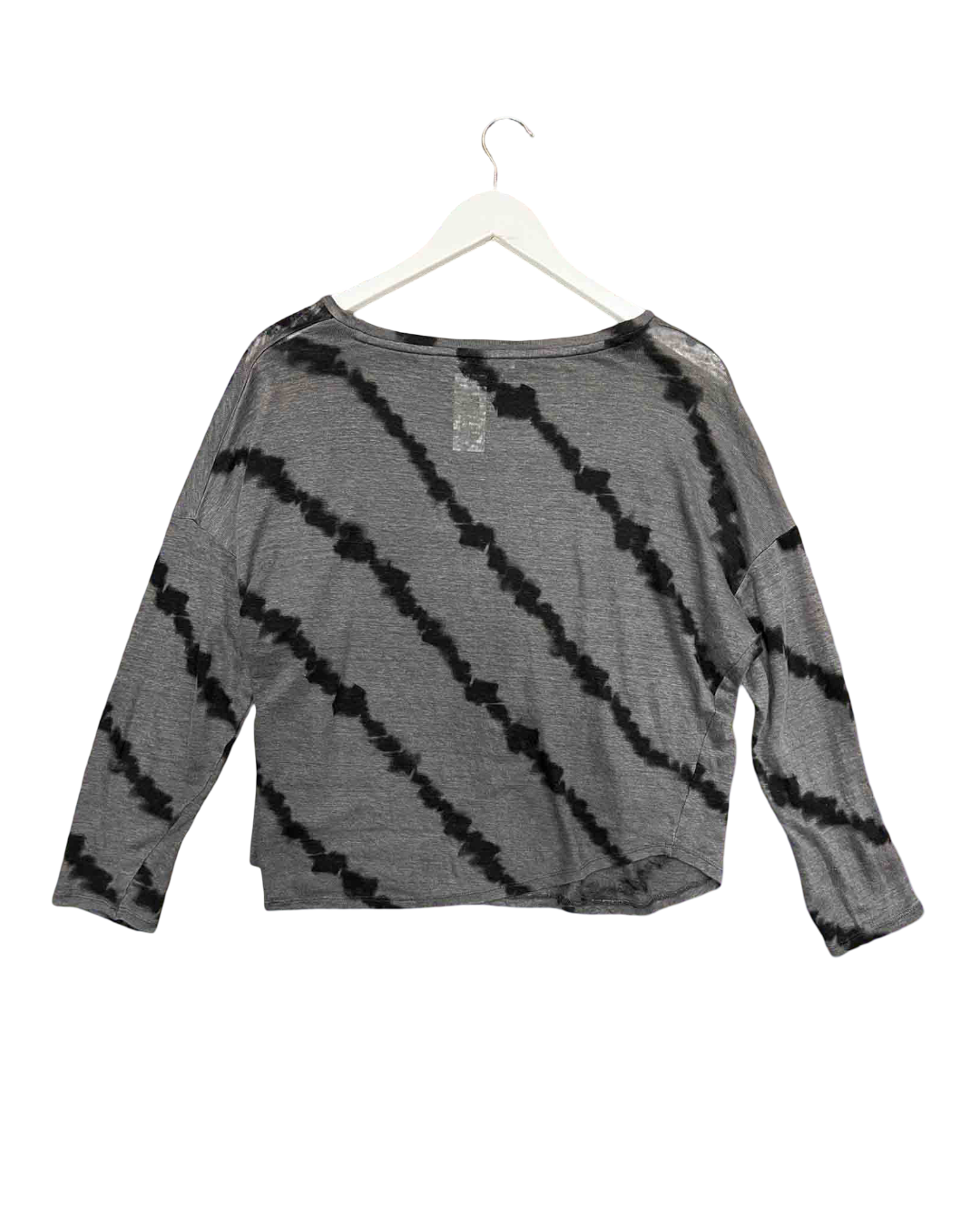 Size M | POL Grey Linen Printed Top
