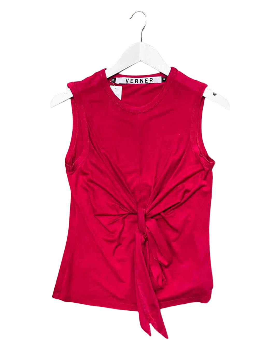 Size S | Verner Red Ruched Tie Top