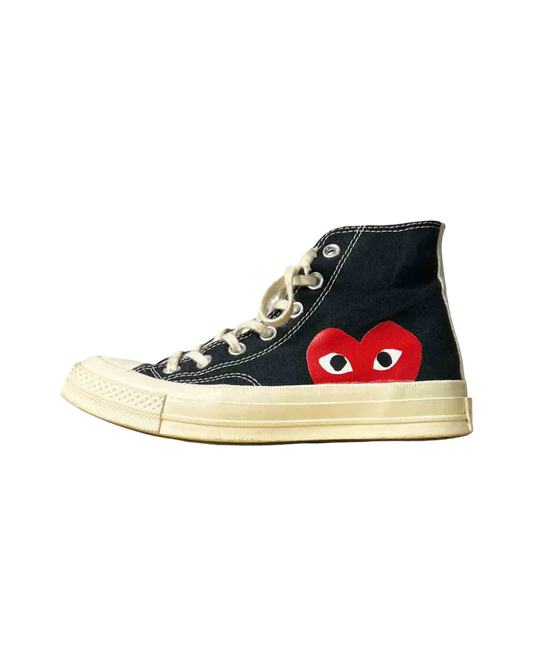 Size 37.5 | Converse x CDG Black Hightop Sneakers