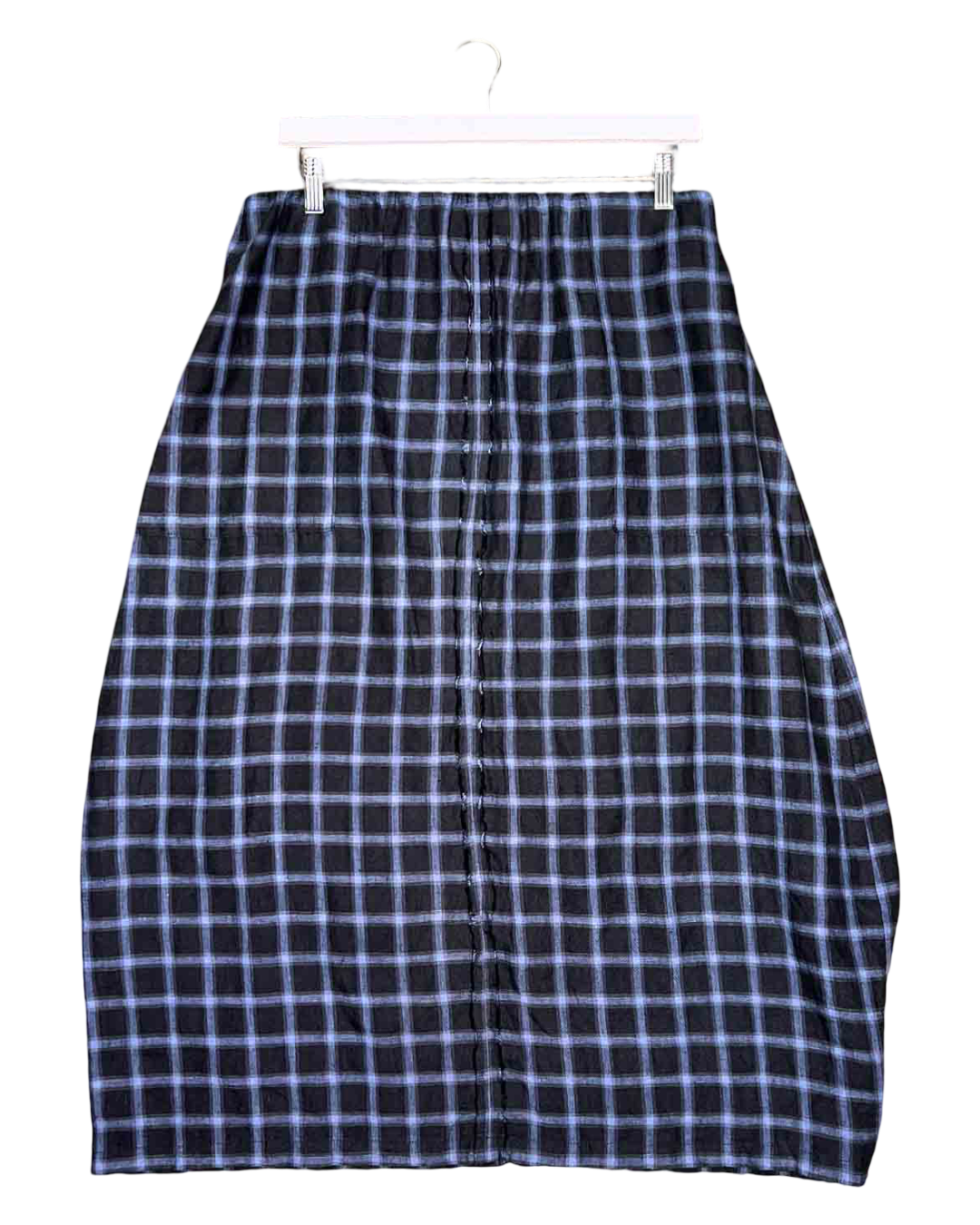 Size L | Alpha60 Check Hemp Midi Skirt