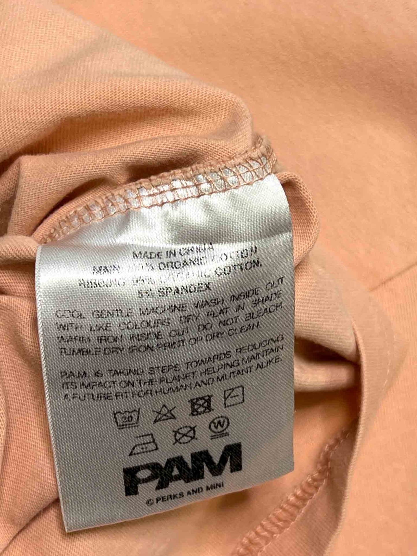Size M | PAM Salmon Organic Cotton Mushrooms T-Shirt