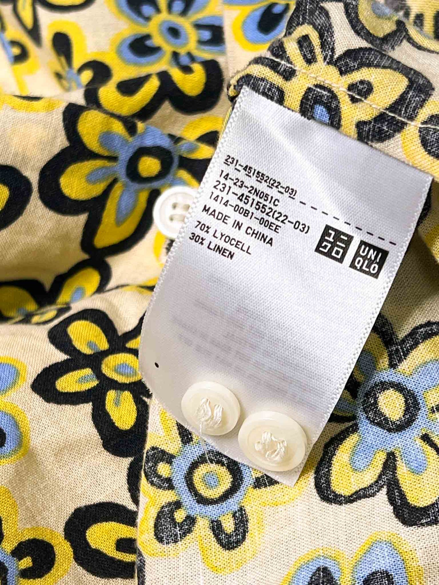 Size XL | Marni x Uniqlo Yellow Floral Shirt