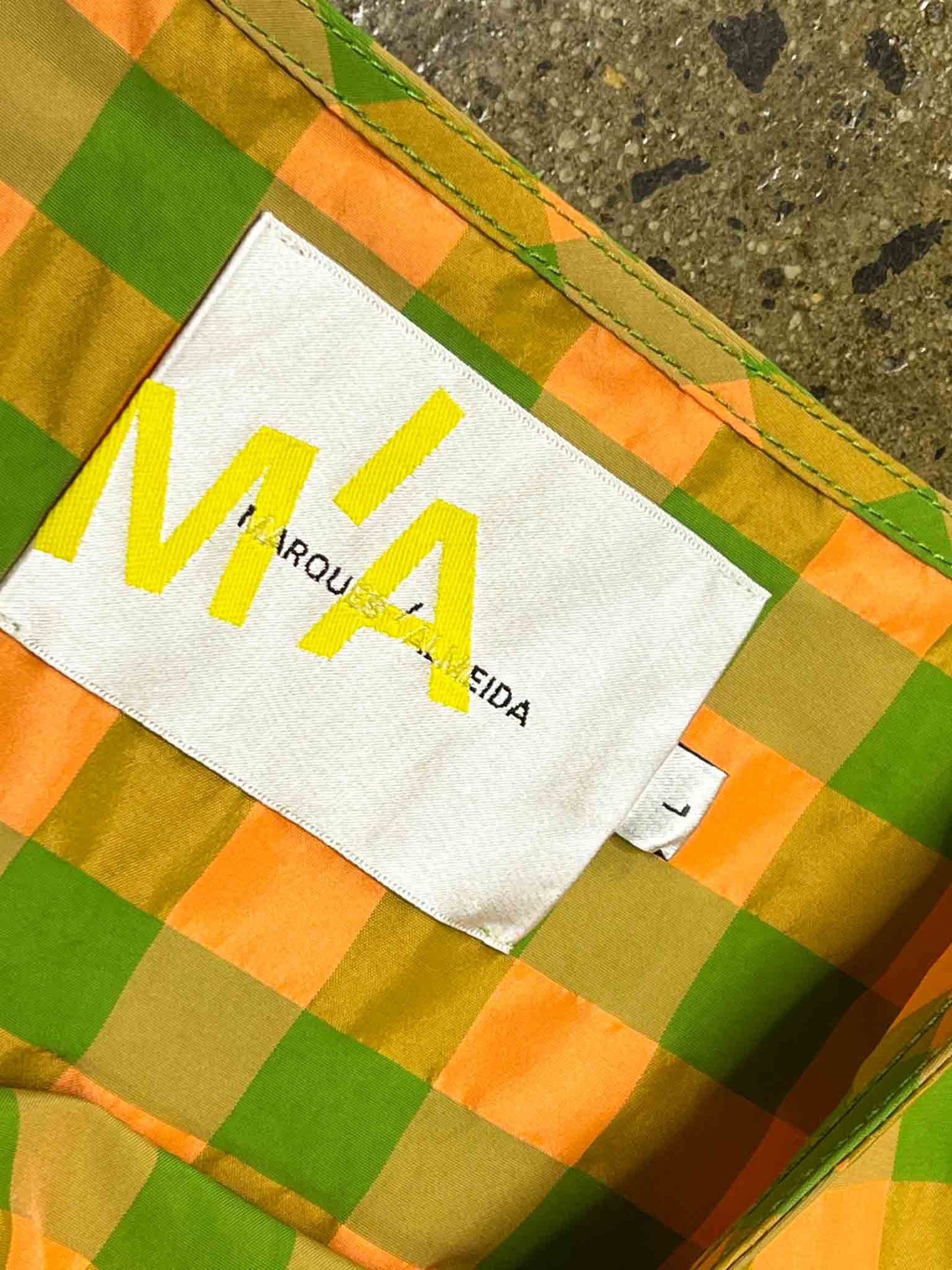 Size L | Marques Almeida Gathered Panel Gingham Dress