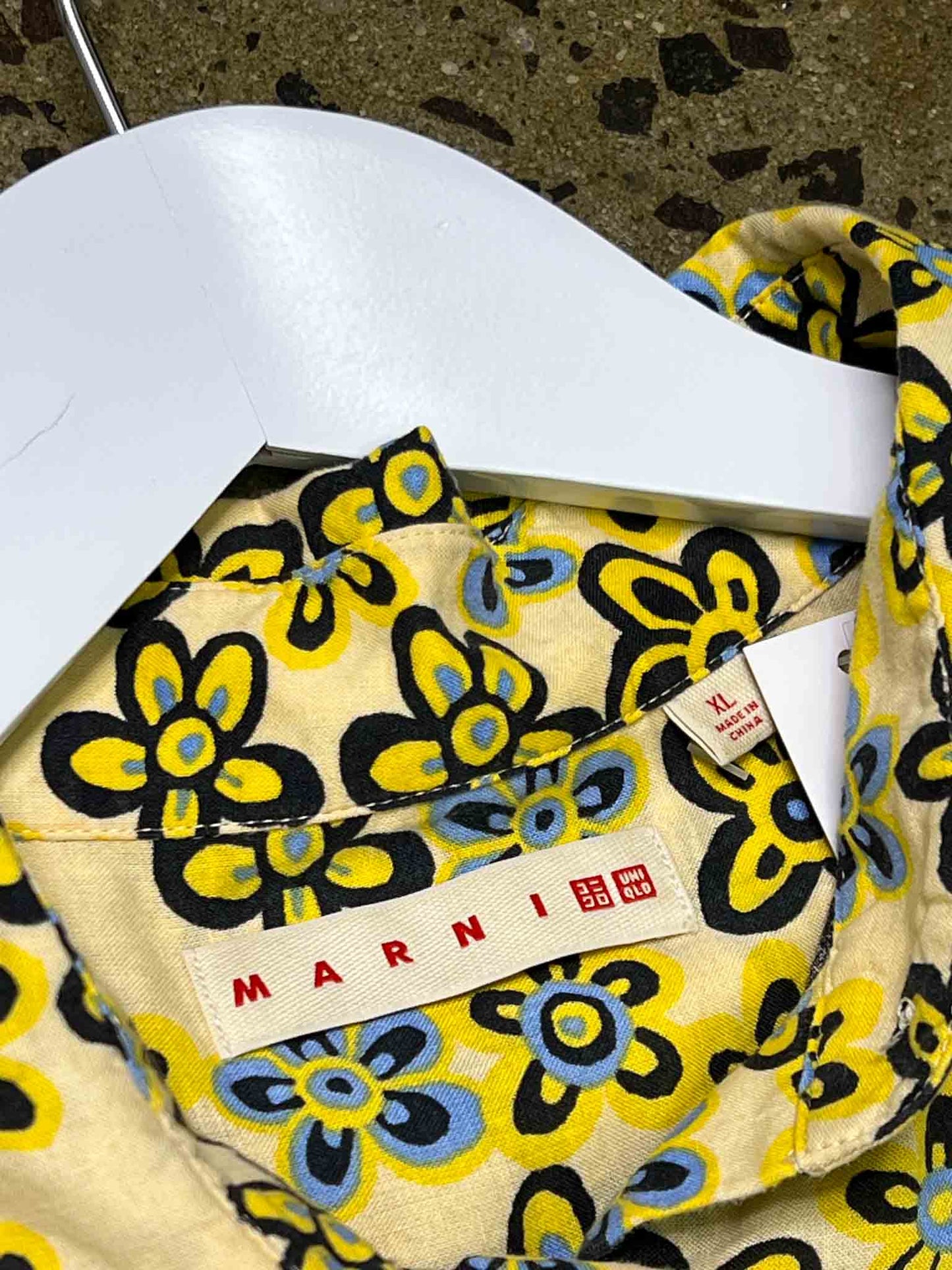 Size XL | Marni x Uniqlo Yellow Floral Shirt