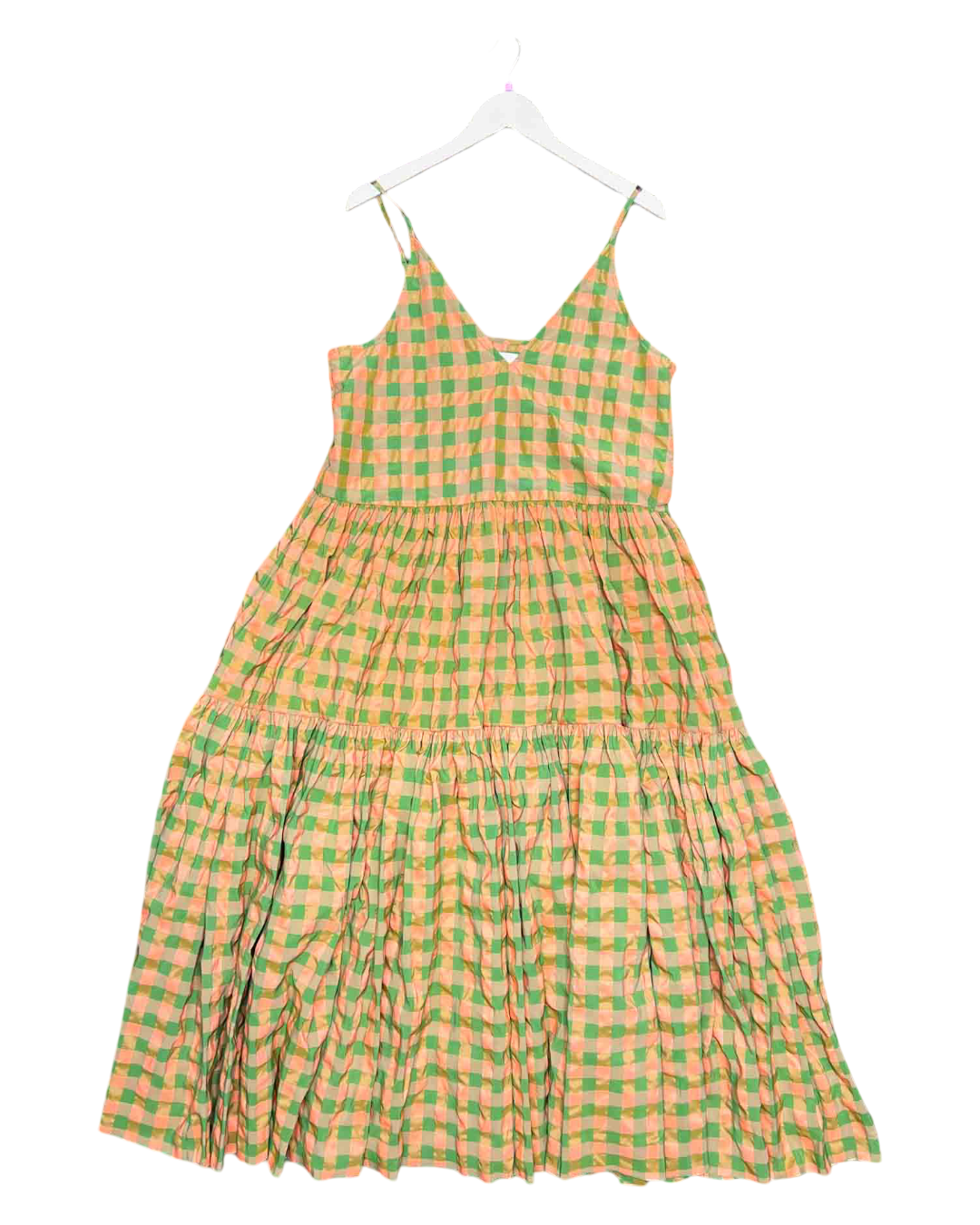 Size L | Marques Almeida Gathered Panel Gingham Dress