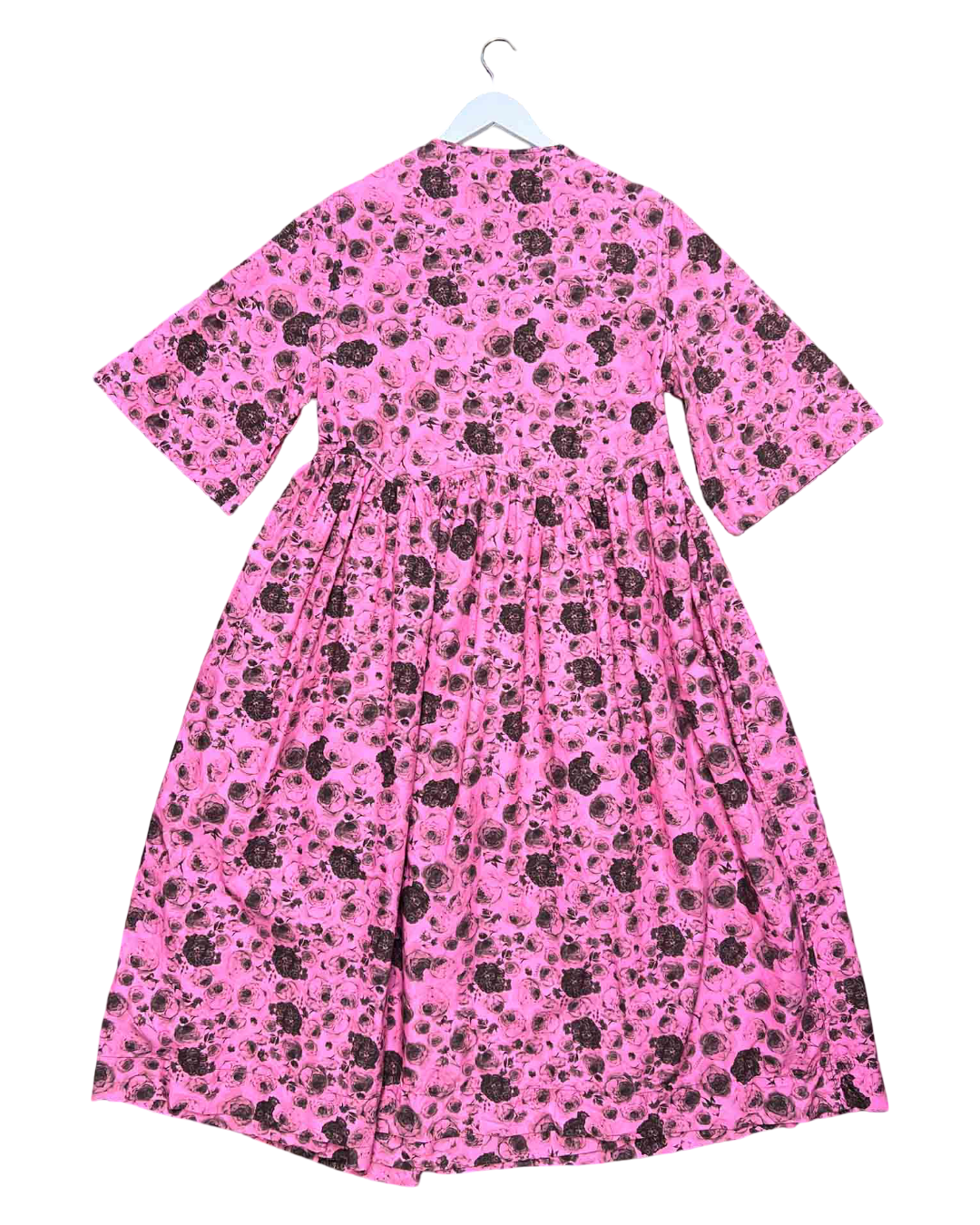 Size L/XL | Ganni Cotton V-Neck Wrap Midi Dress