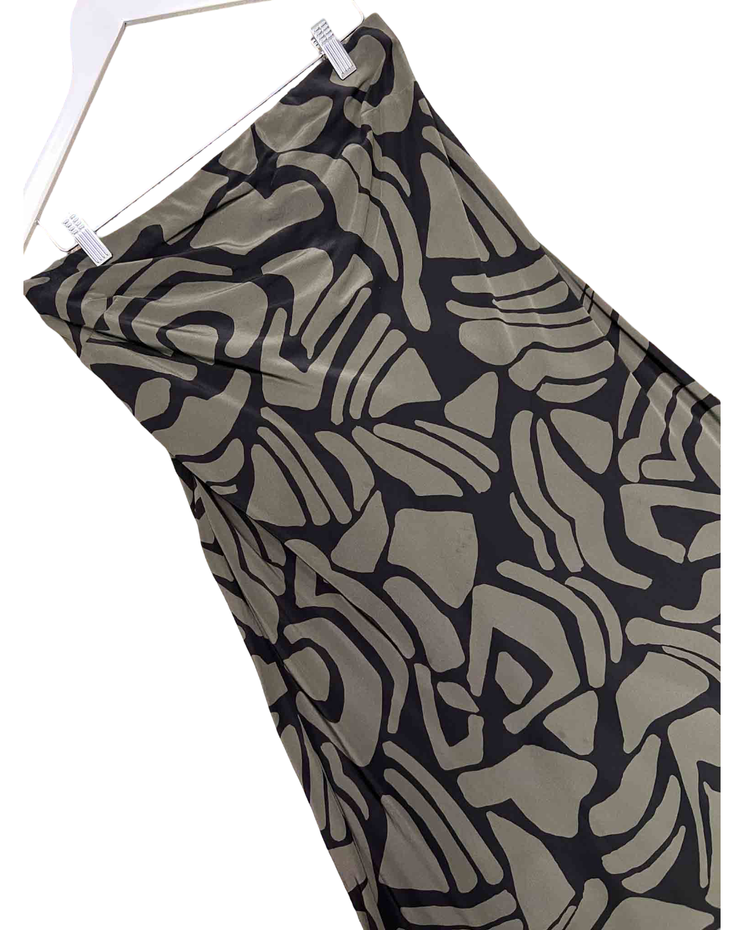 Size 10 | Matteau Green and Black Silk Bias Column Dress