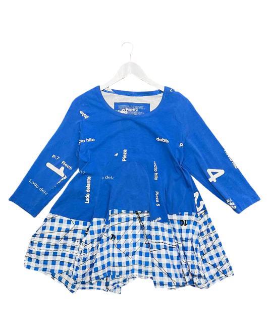 Size L | Rundholz Blue Gingham Peplum Top