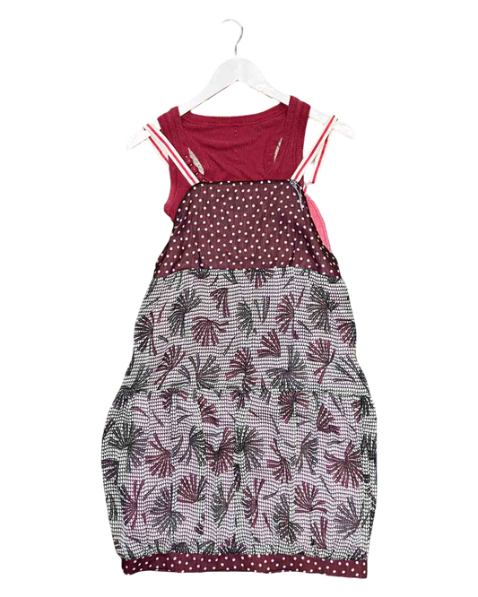 Size 38 (M) | Cop Copine Burgundy Layered Bubble Dress