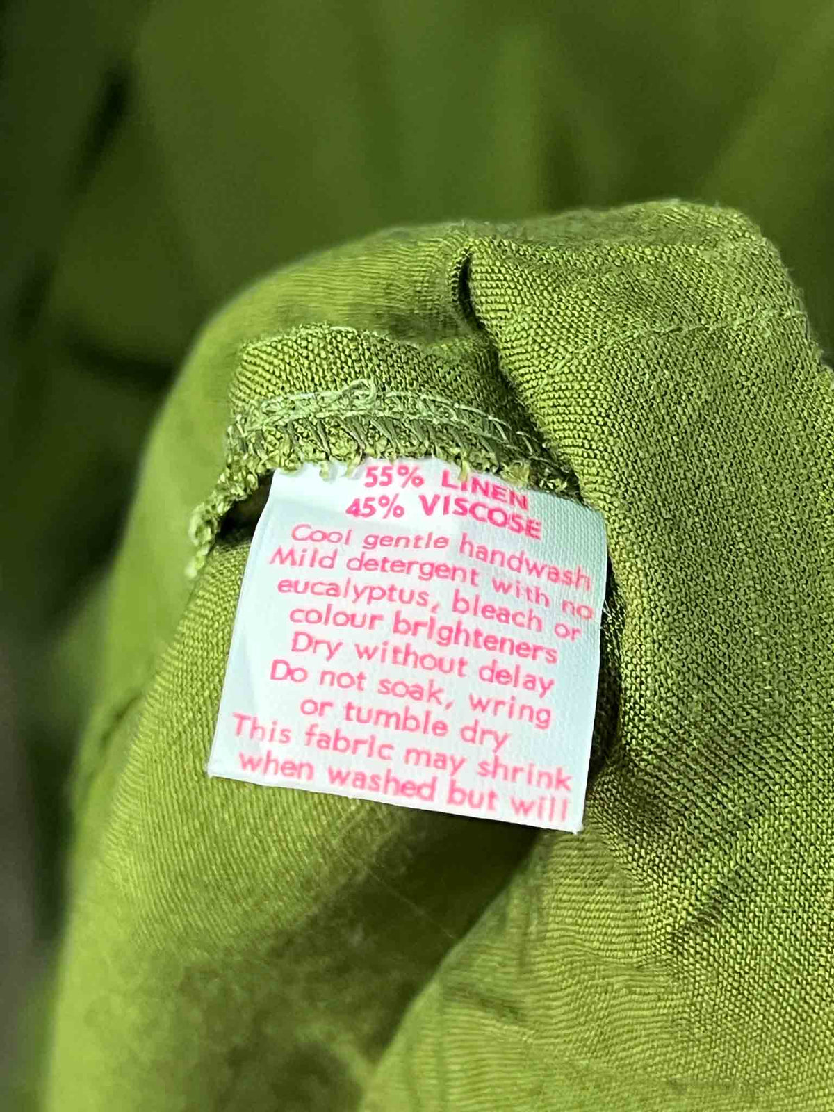 Size 10 | Obus Green Linen Shift Dress