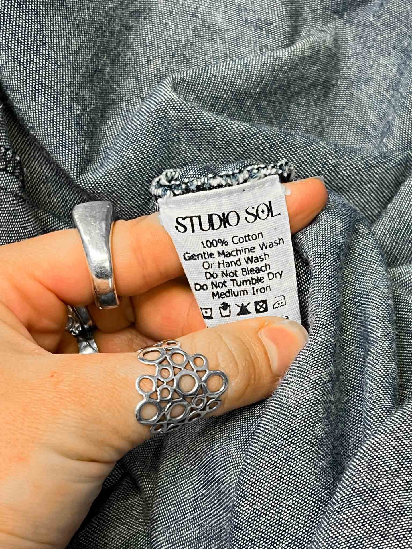Size 18 | Studio Sol Denim Ruffle Midi Dress