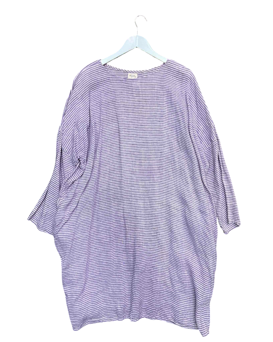 Size OS (M/L) | Meg by Design Linen Striped Smock Dress