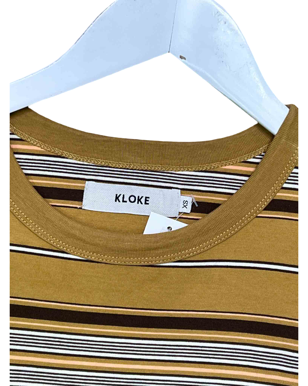 Size XS | Kloke Brown Striped T-Shirt Midi Dress