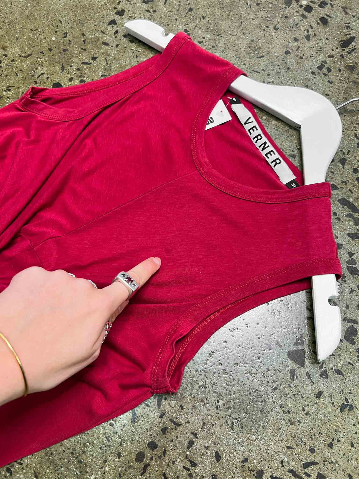 Size S | Verner Red Ruched Tie Top