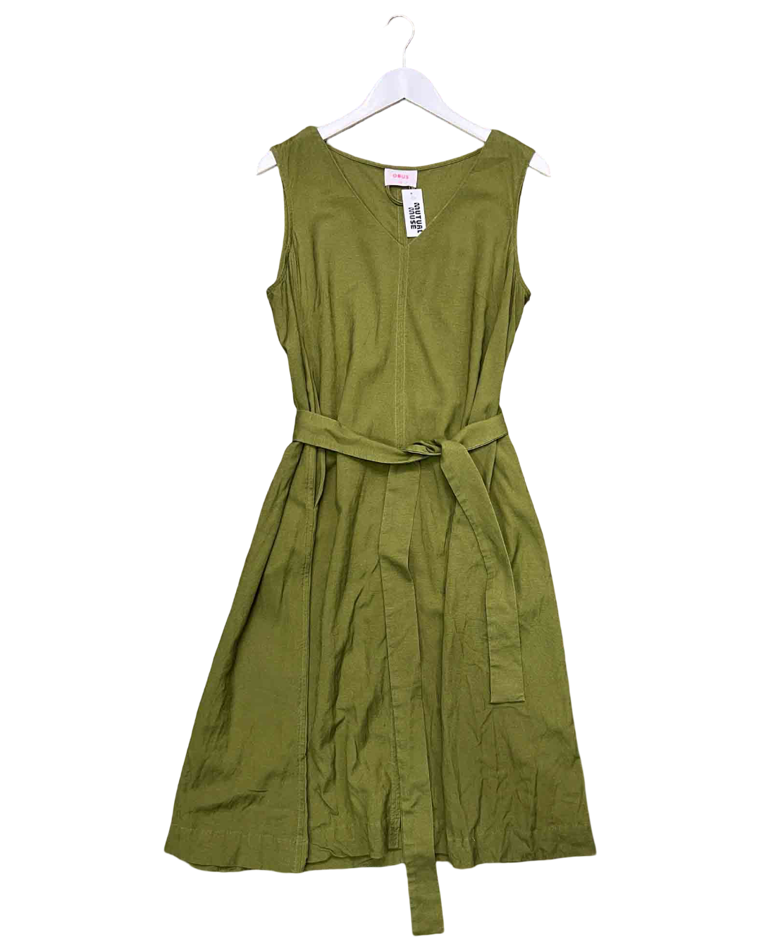 Size 10 | Obus Green Linen Shift Dress
