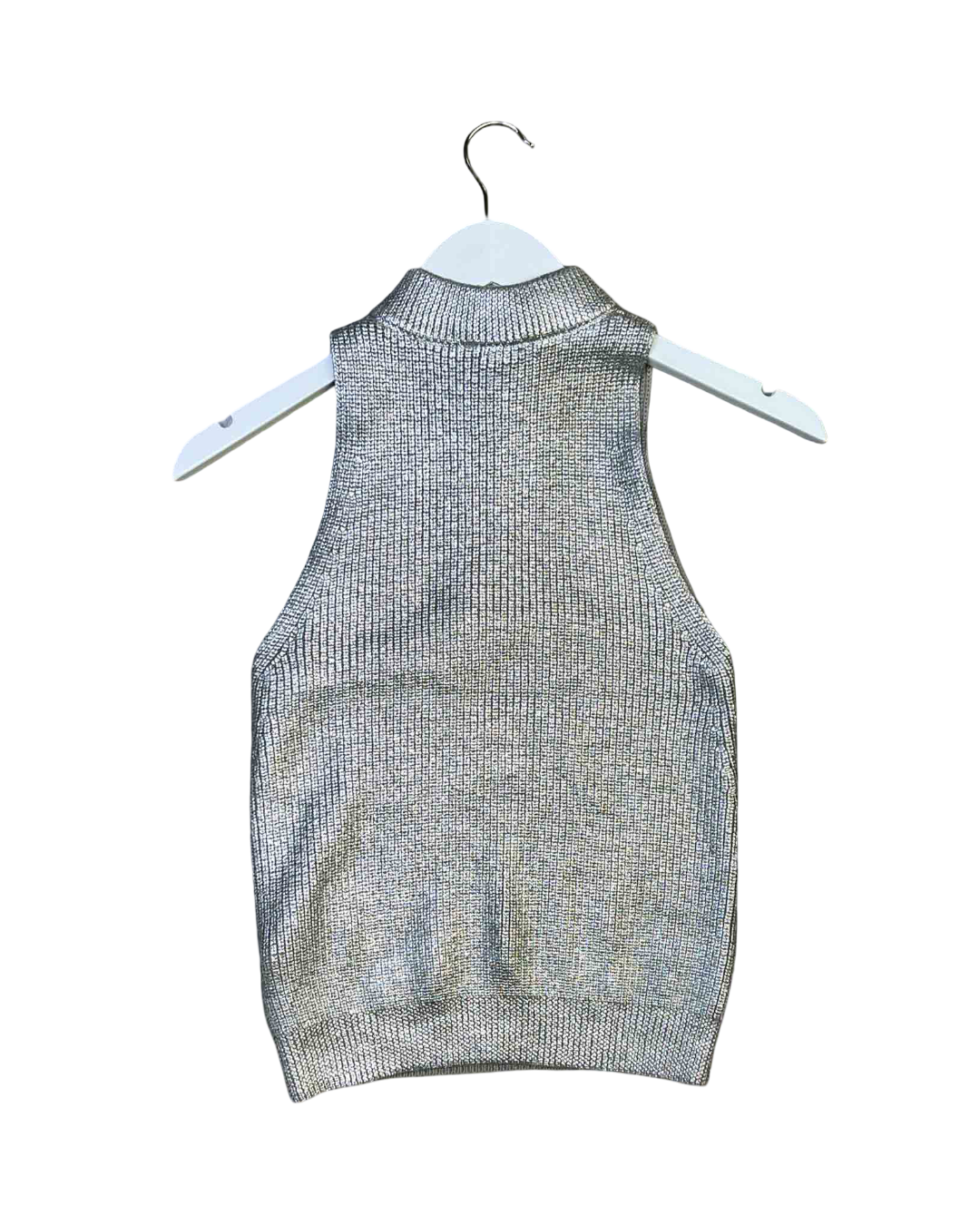 Size S | Diesel M-Addalena Silver Wool Tank Top