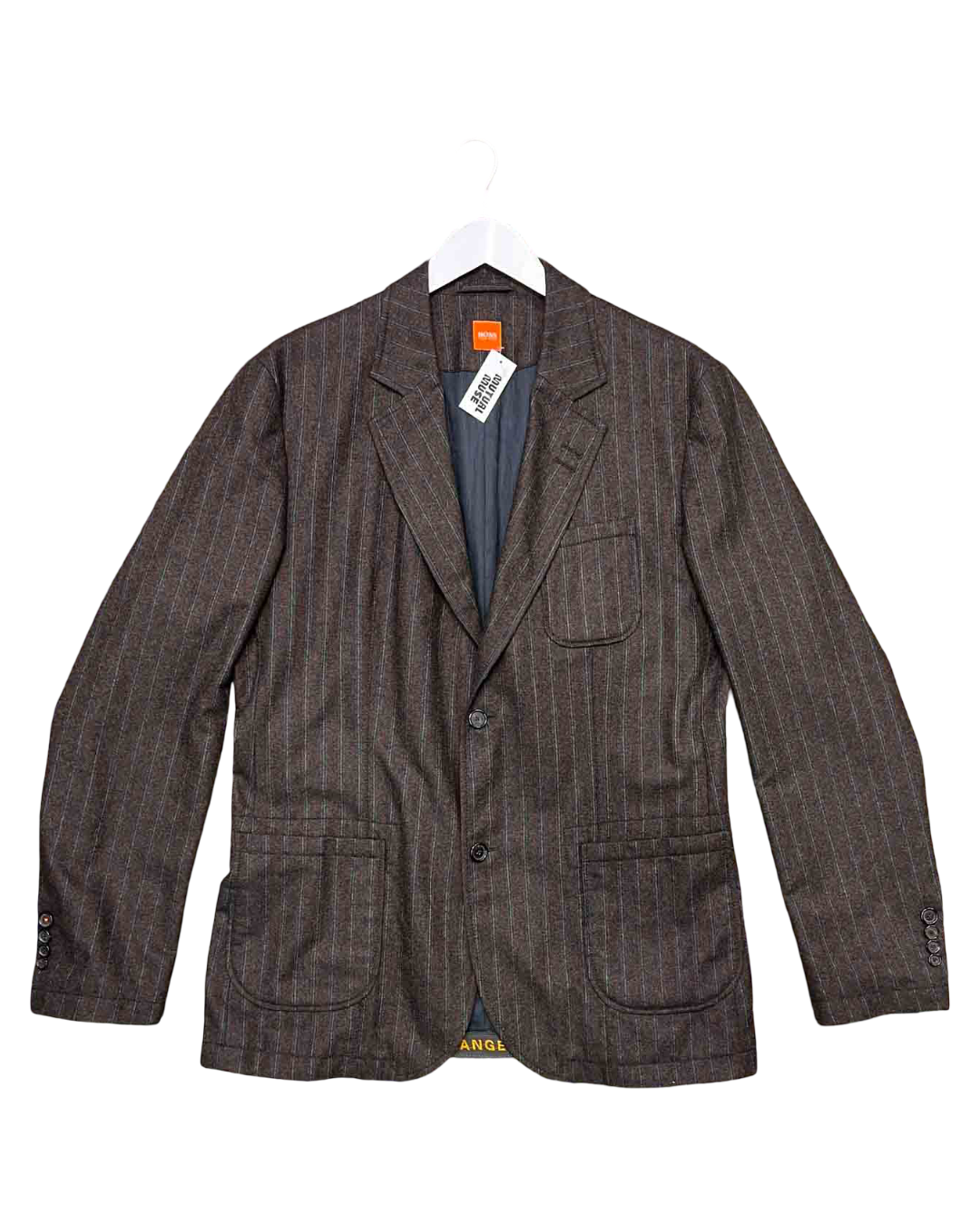 Size XL | Hugo Boss Brown Pinstripe Wool Blazer