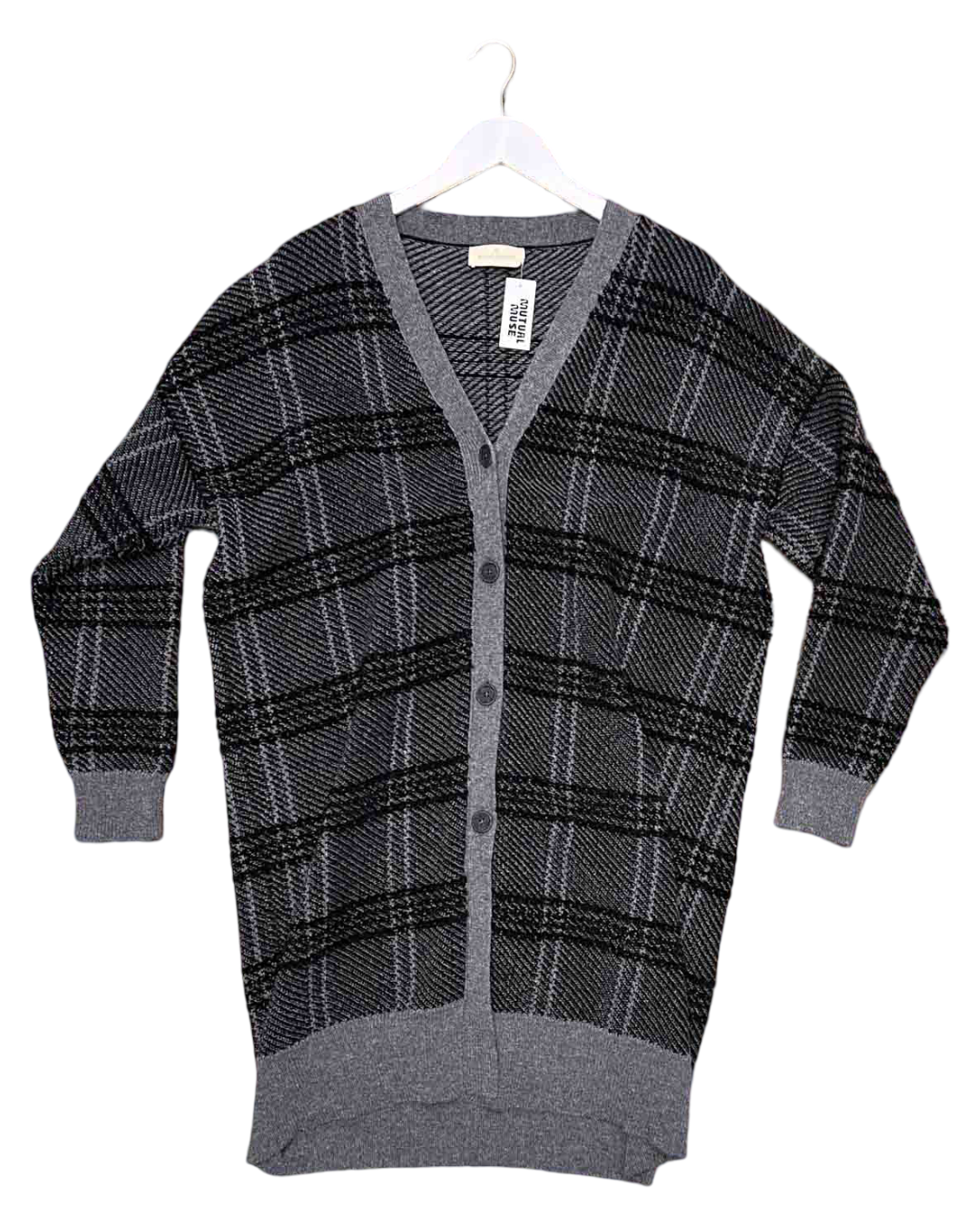 Size L | Bruno Manetti Black/Grey Cardigan