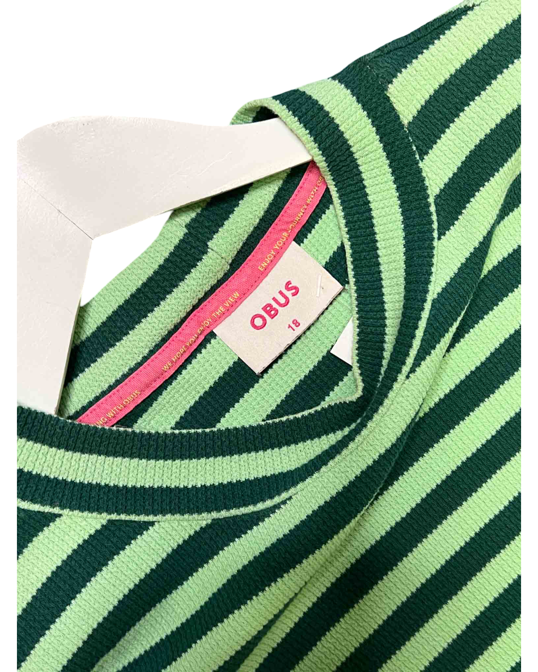 Size 18 | Obus Ribbed Green Stripe Top