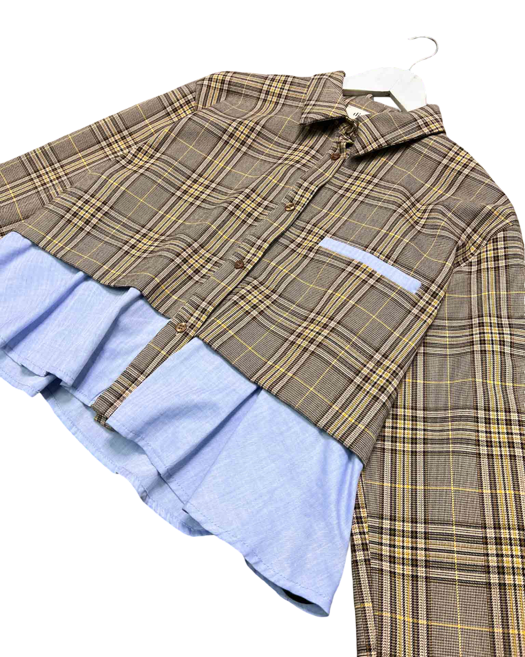 Size S | Dixie Cropped Patchwork Plaid Shirt