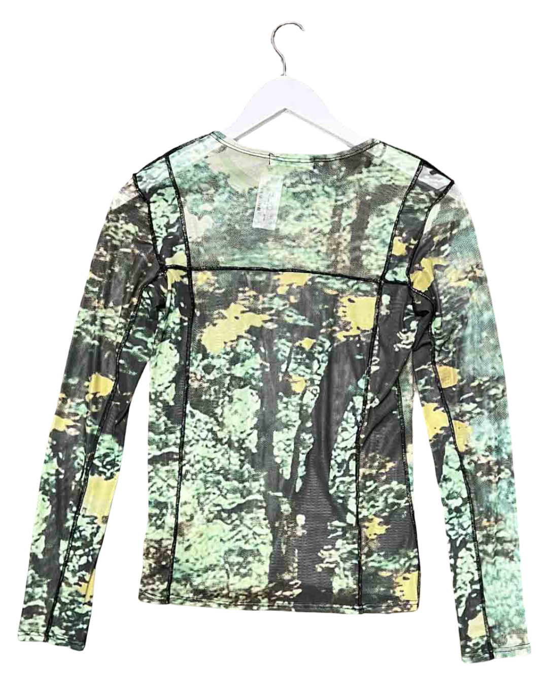Size S | Kloke Abstract Forest Mesh Long-Sleeve Top