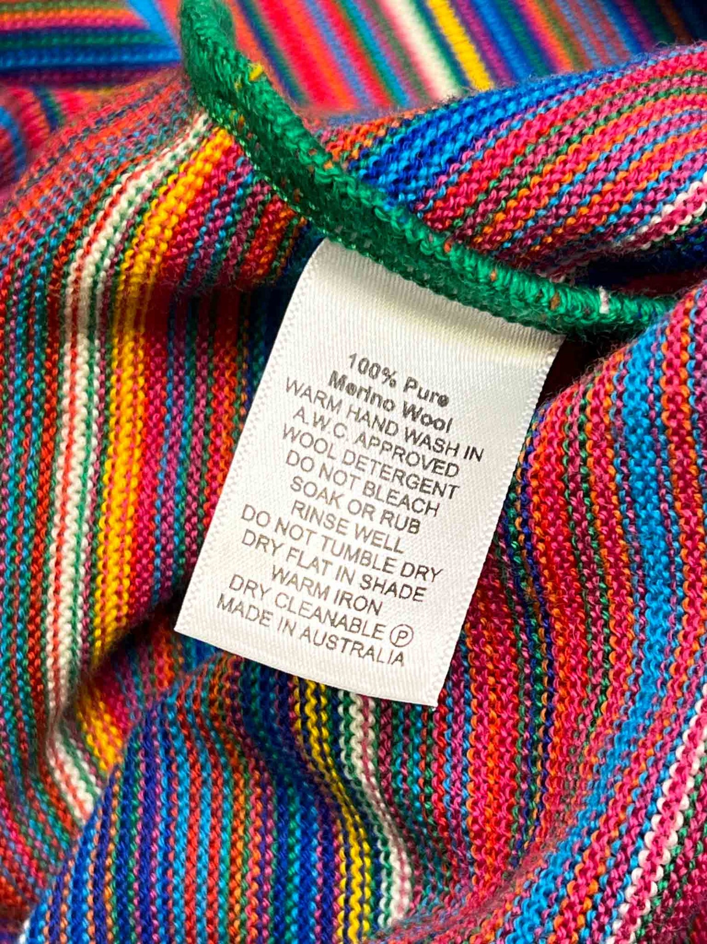 Size L | FOOL Striped Merino Wool Knit Top