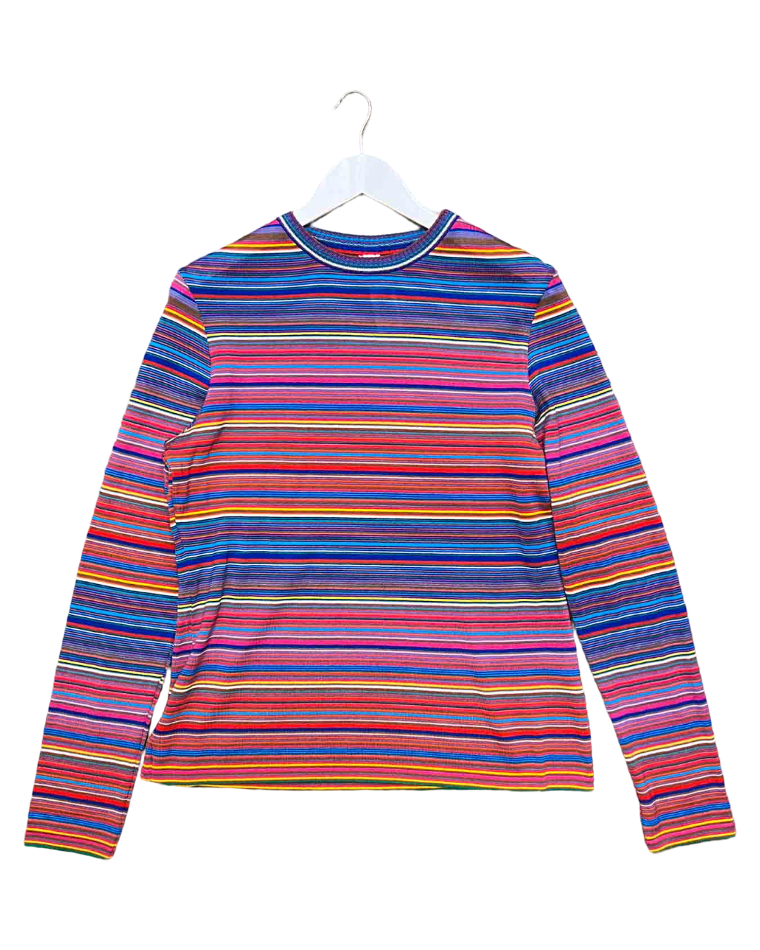 Size L | FOOL Striped Merino Wool Knit Top