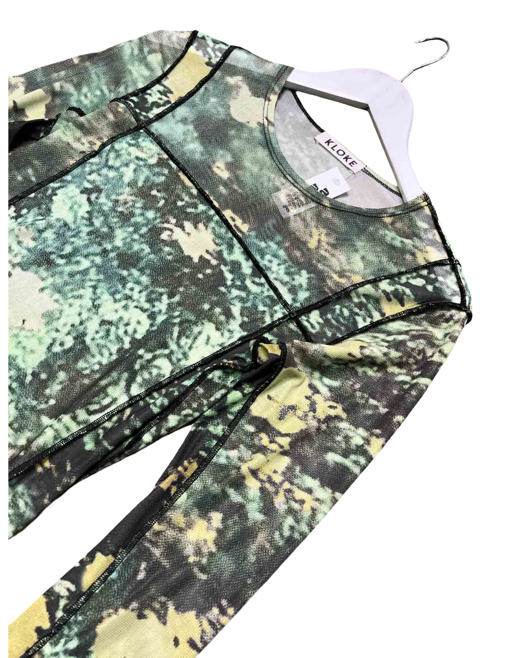 Size S | Kloke Abstract Forest Mesh Long-Sleeve Top
