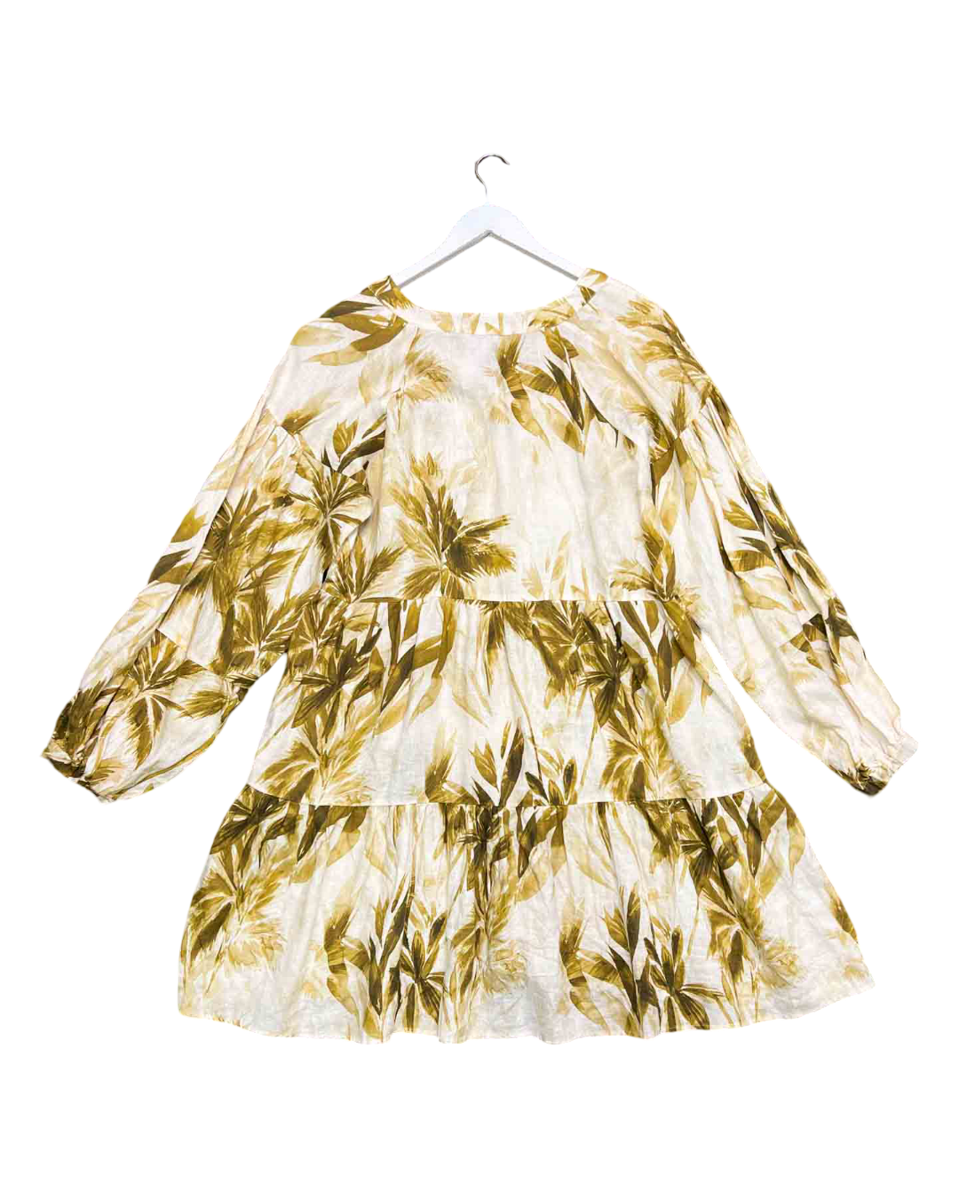 Size L | Morrison Beige and Green Fleur Dress
