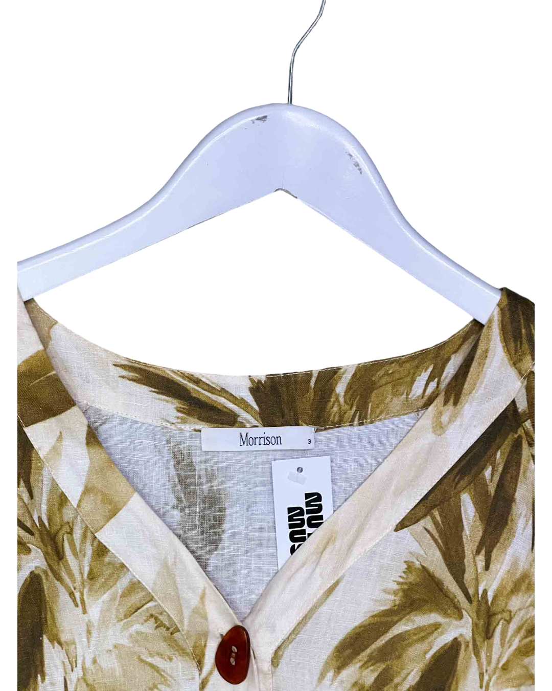 Size L | Morrison Beige and Green Fleur Dress