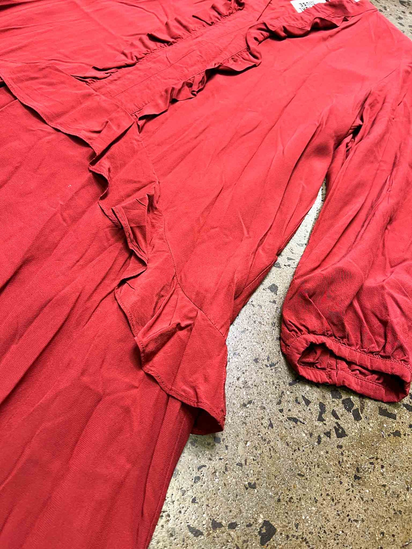 Size 16 (XXL) | Toast Red Ruffle Maxi Dress