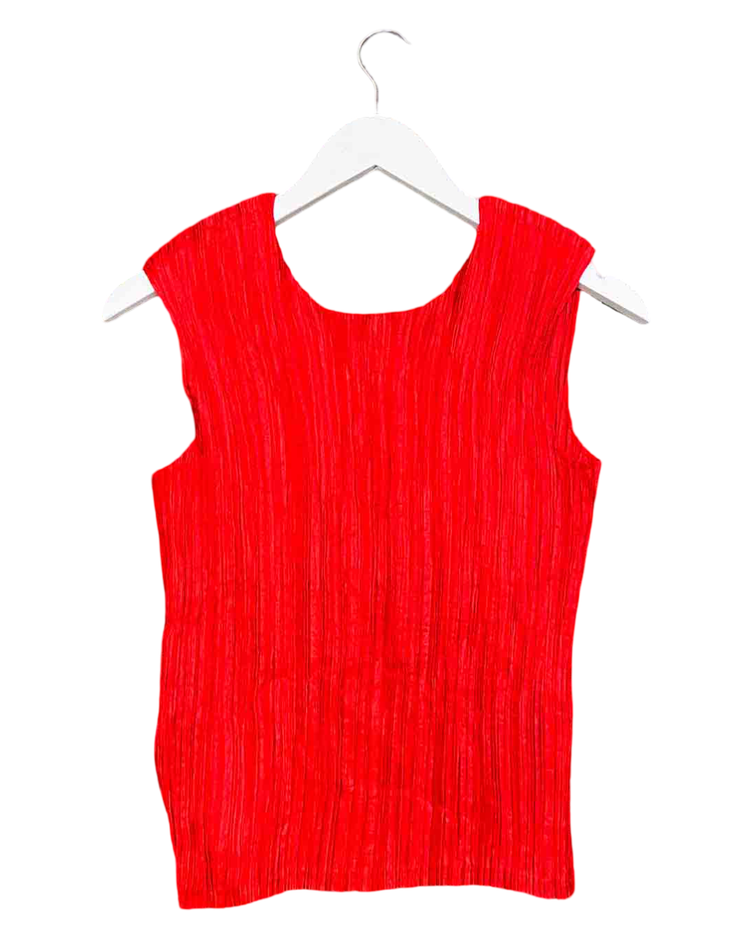 Size M | Kathleen Berney Red Pleated Tank Top